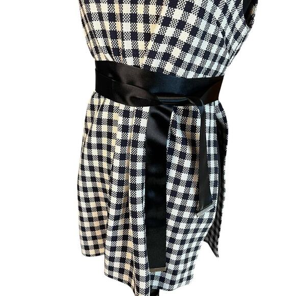 Mother of Pearl checkered tweed gingham mock neck top with side slits sz 4 - Picture 3 of 10